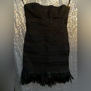 Rampage Black Feathered Mini Dress